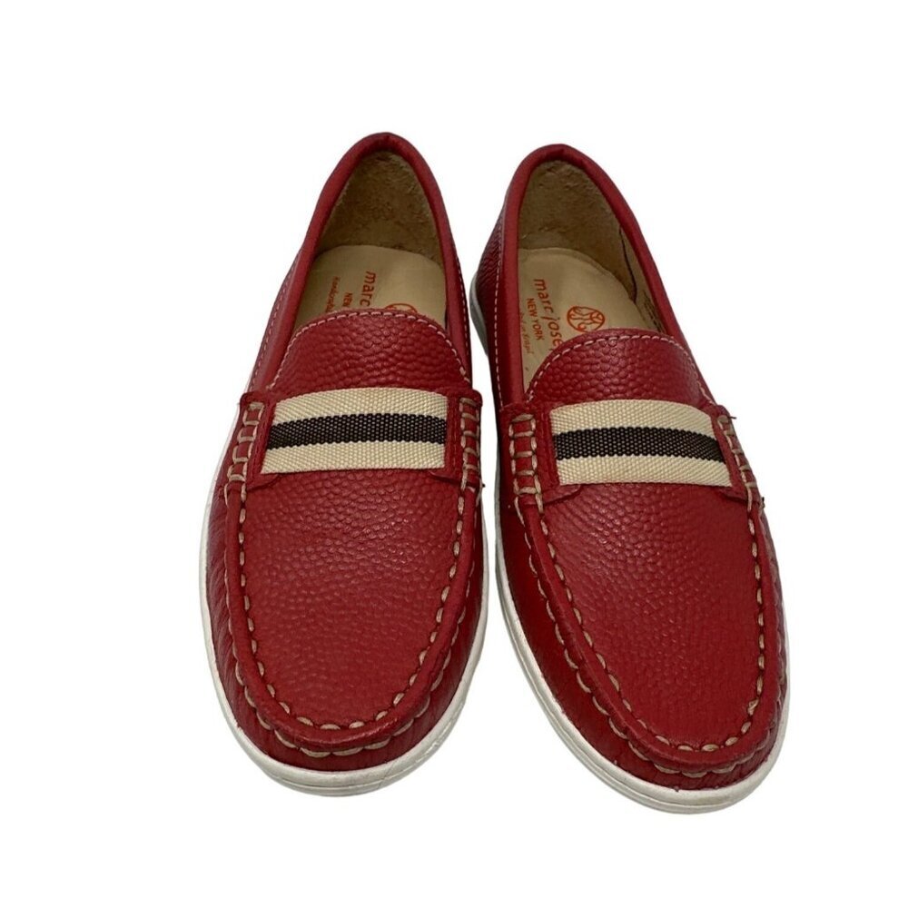 Marc Joseph New York Kids Mulberry Red Pebble Leather Loafers Size 13 - Picture 5 of 9